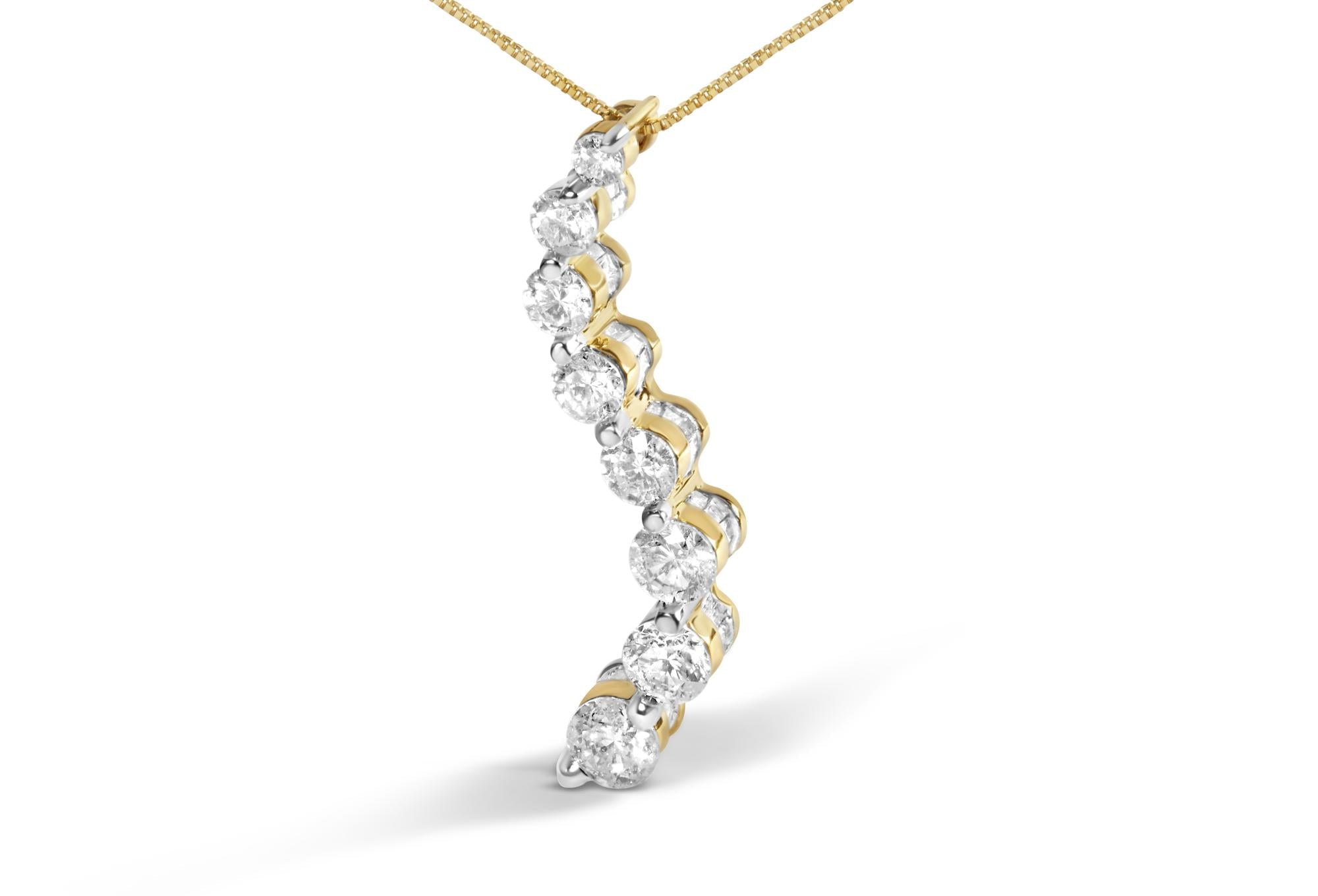 Carrie Baguette Round Diamond Necklace -1