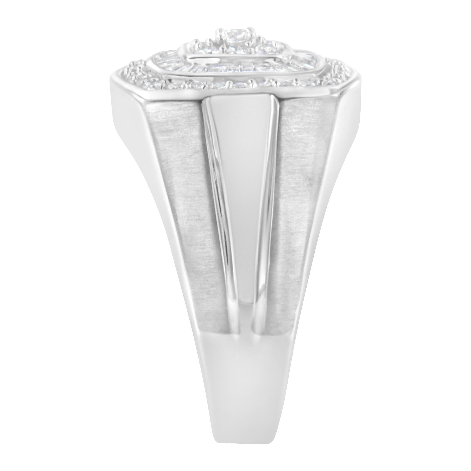 14K White Gold Men's Diamond Band Ring (1 cttw, H-I Color, SI1-I2 Clarity)-4