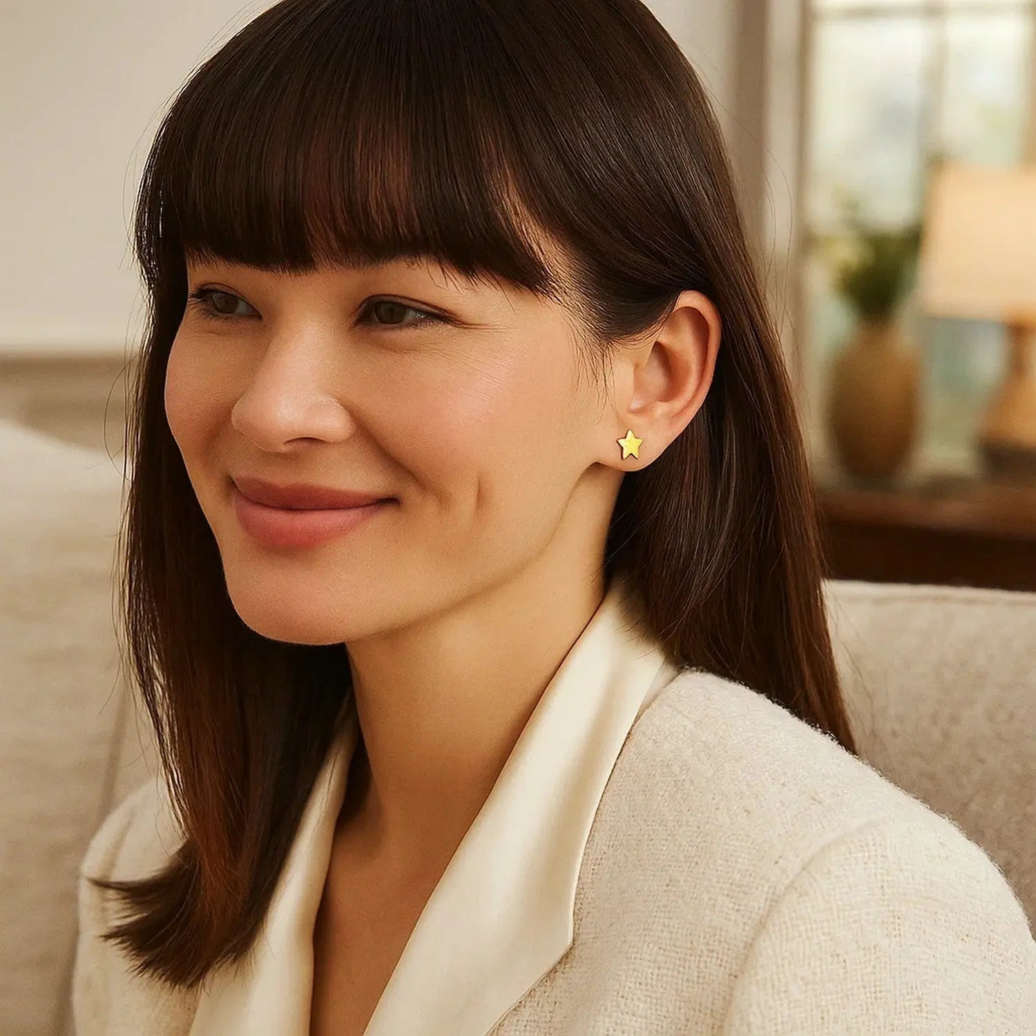 Star Stud Earrings in 14K Yellow Gold RCJ