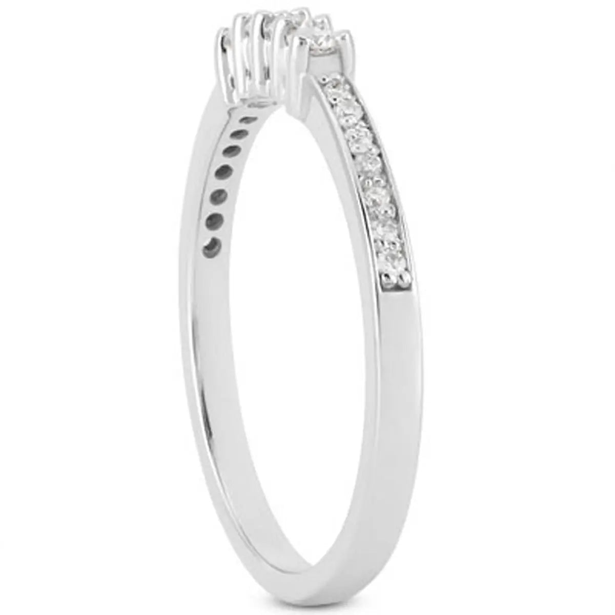 Wedding Band with Pave and Prong Set Diamonds in 14K White Gold RCJ