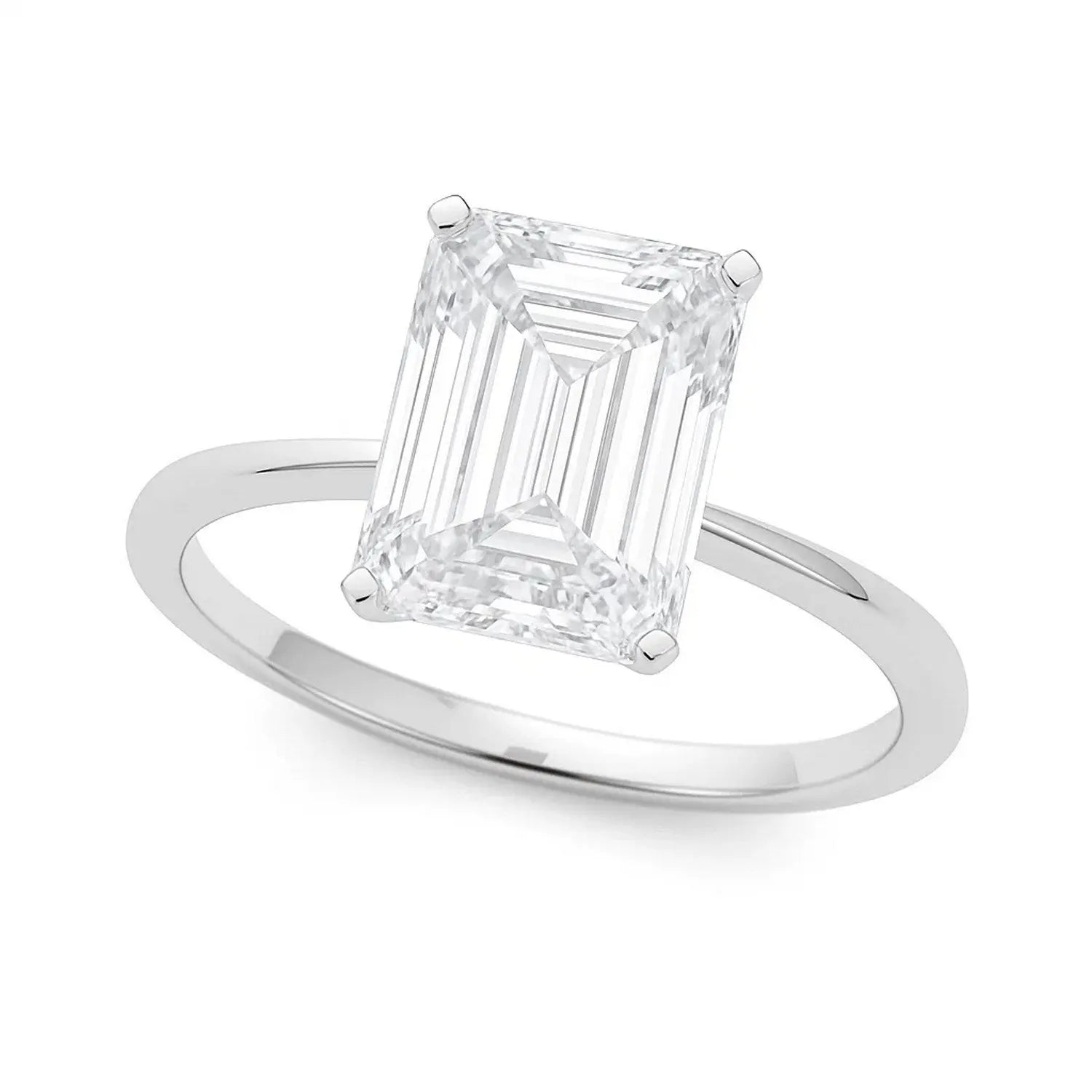 5 ct tw Radiant Cut Diamond Solitaire Ring in 14K White Gold RCJ