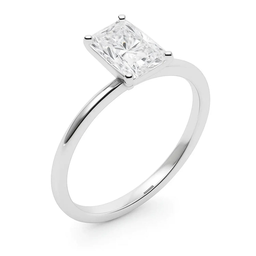 5 ct tw Radiant Cut Diamond Solitaire Ring in 14K White Gold RCJ