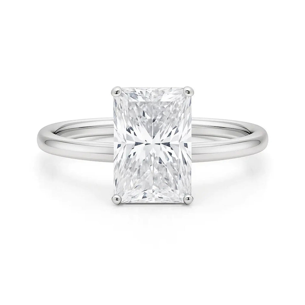 5 ct tw Radiant Cut Diamond Solitaire Ring in 14K White Gold RCJ
