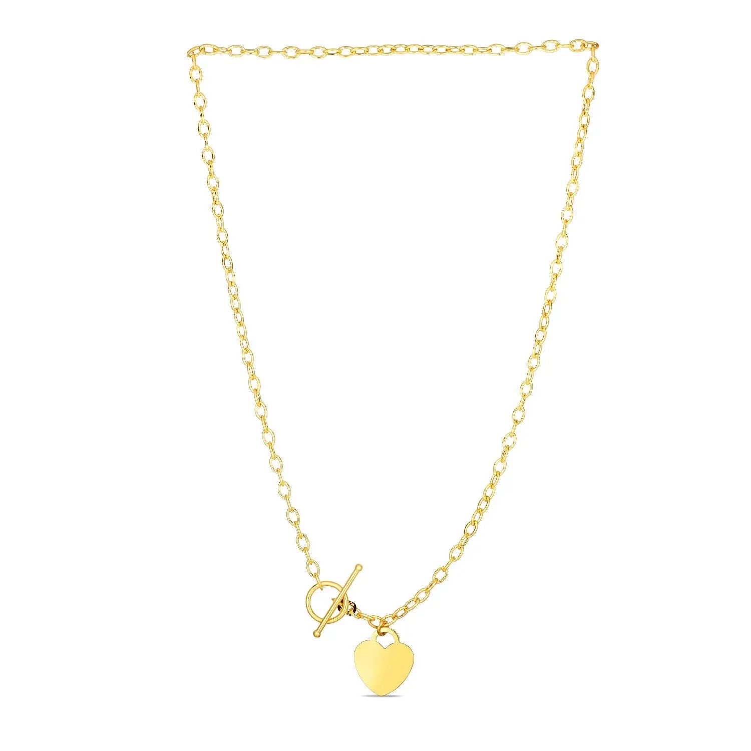 Heart Charm Toggle Necklace in 14K Yellow Gold RCJ