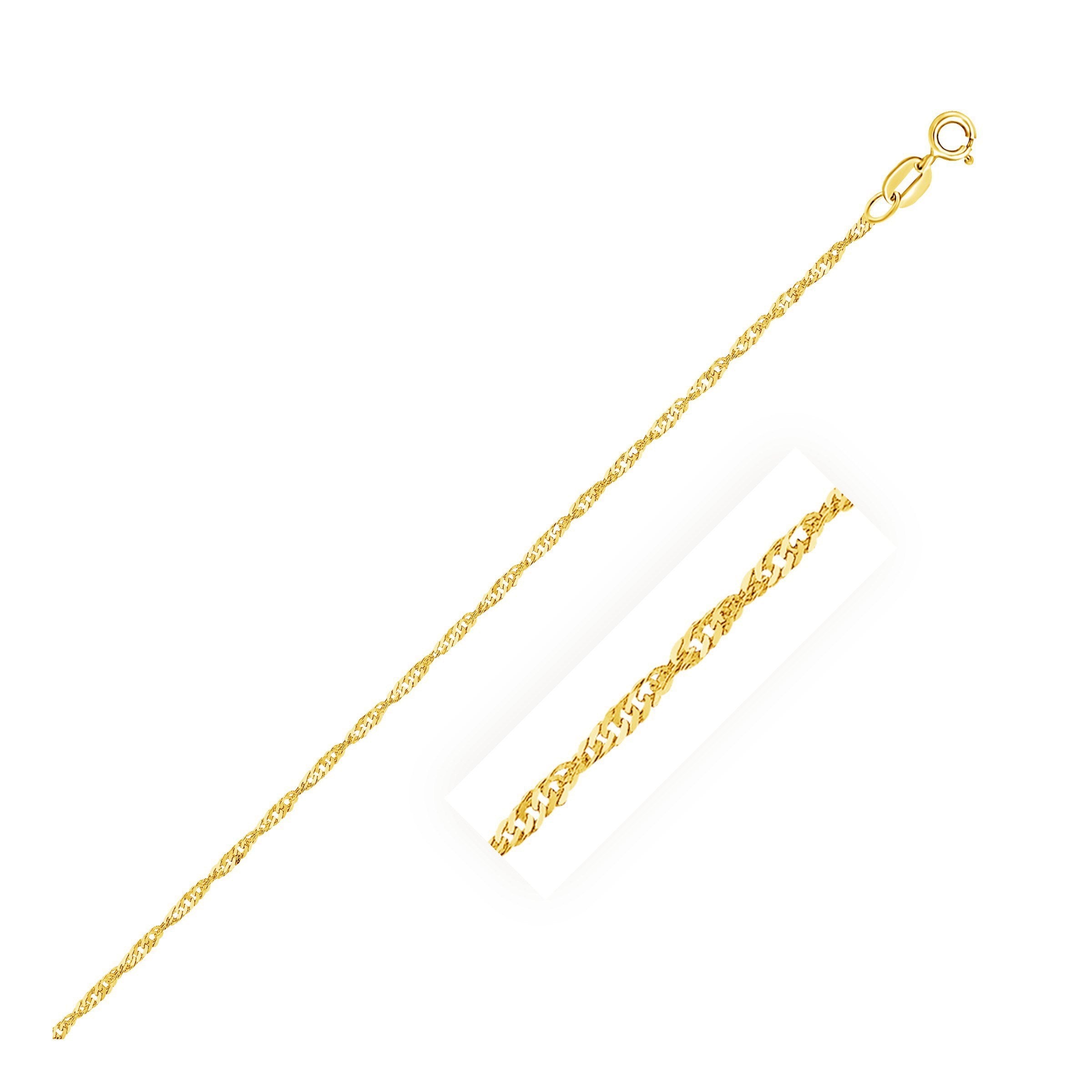 10k Yellow Gold Singapore Anklet 1.5mm Anklets RCJ