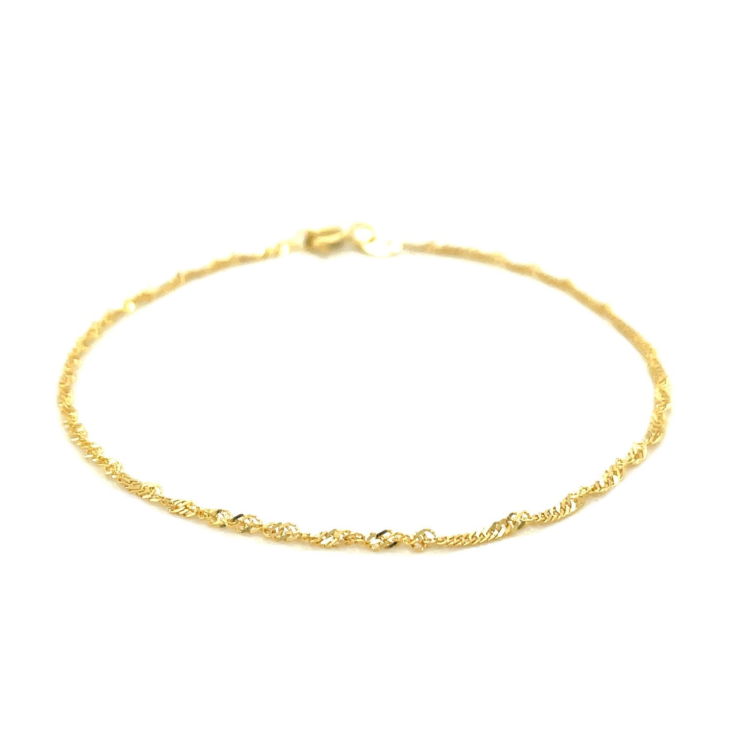 10k Yellow Gold Singapore Anklet 1.5mm Anklets RCJ