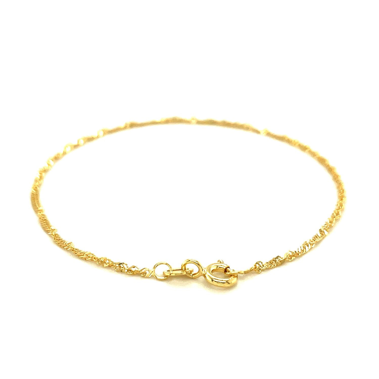 10k Yellow Gold Singapore Anklet 1.5mm Anklets RCJ