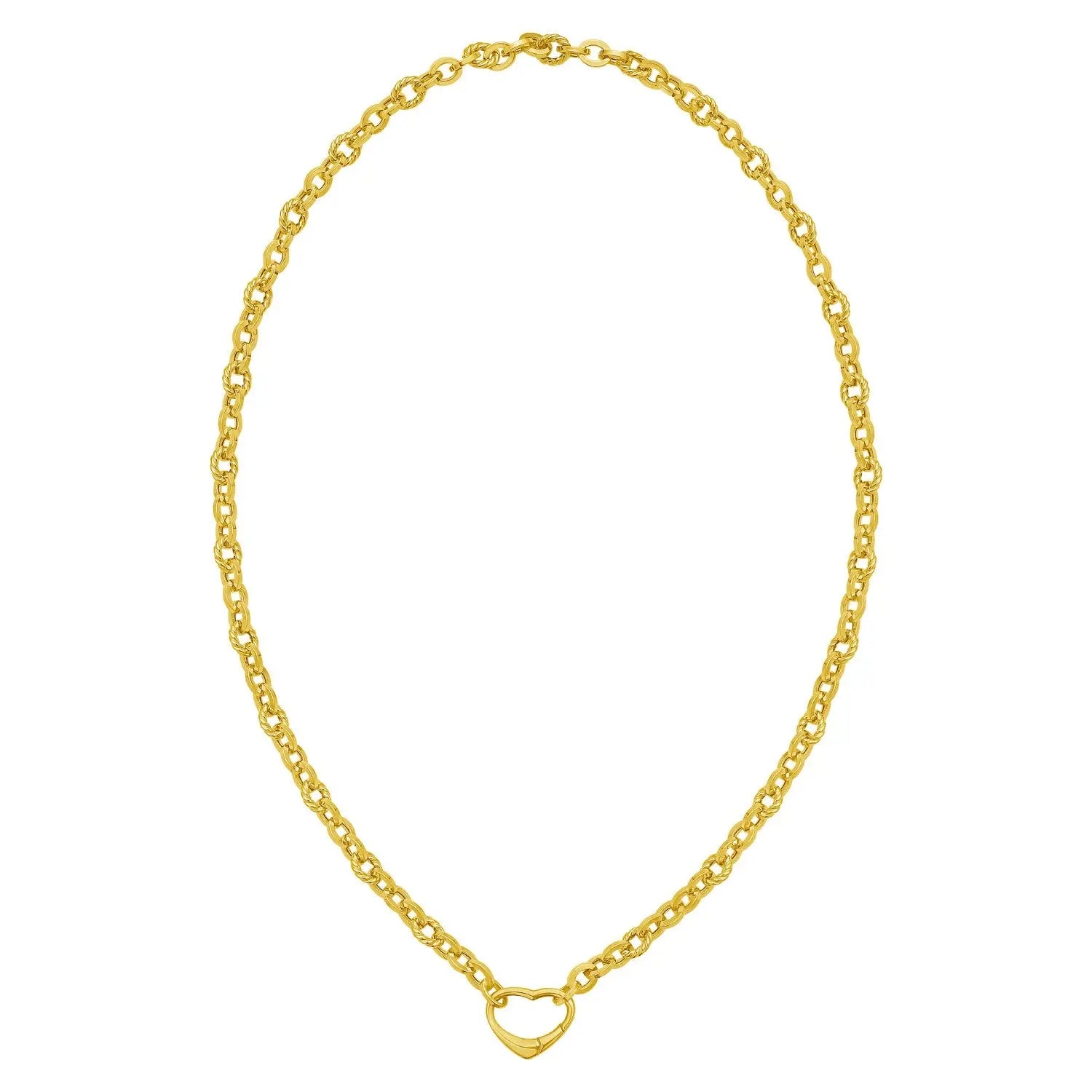 Heart Lock Charm Necklace in 14K Yellow Gold RCJ