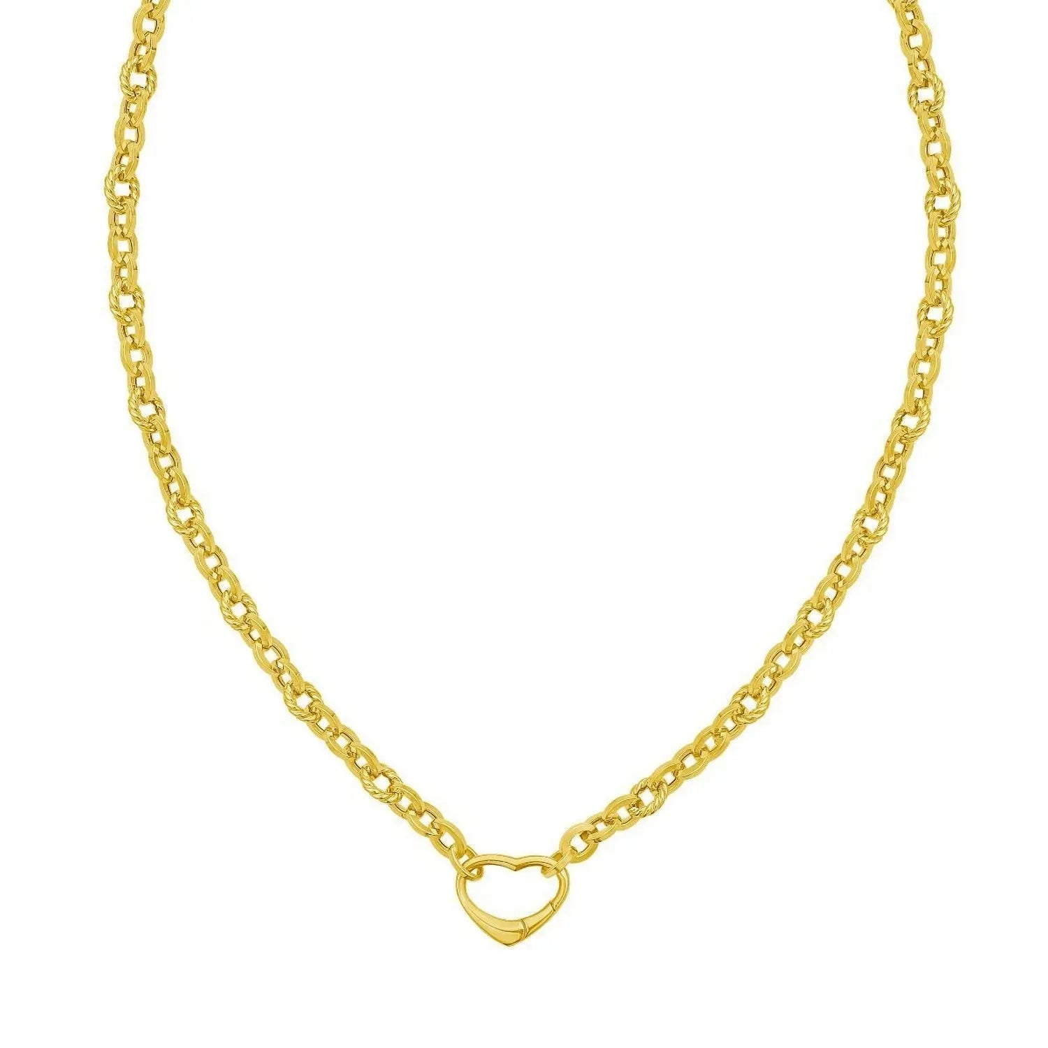 Heart Lock Charm Necklace in 14K Yellow Gold RCJ