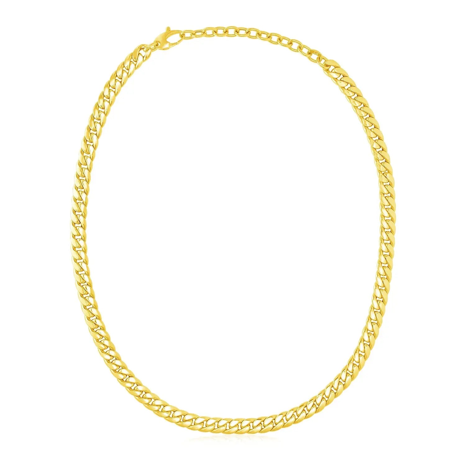 Cuban Chain Choker Necklace in 14K Yellow Gold RCJ