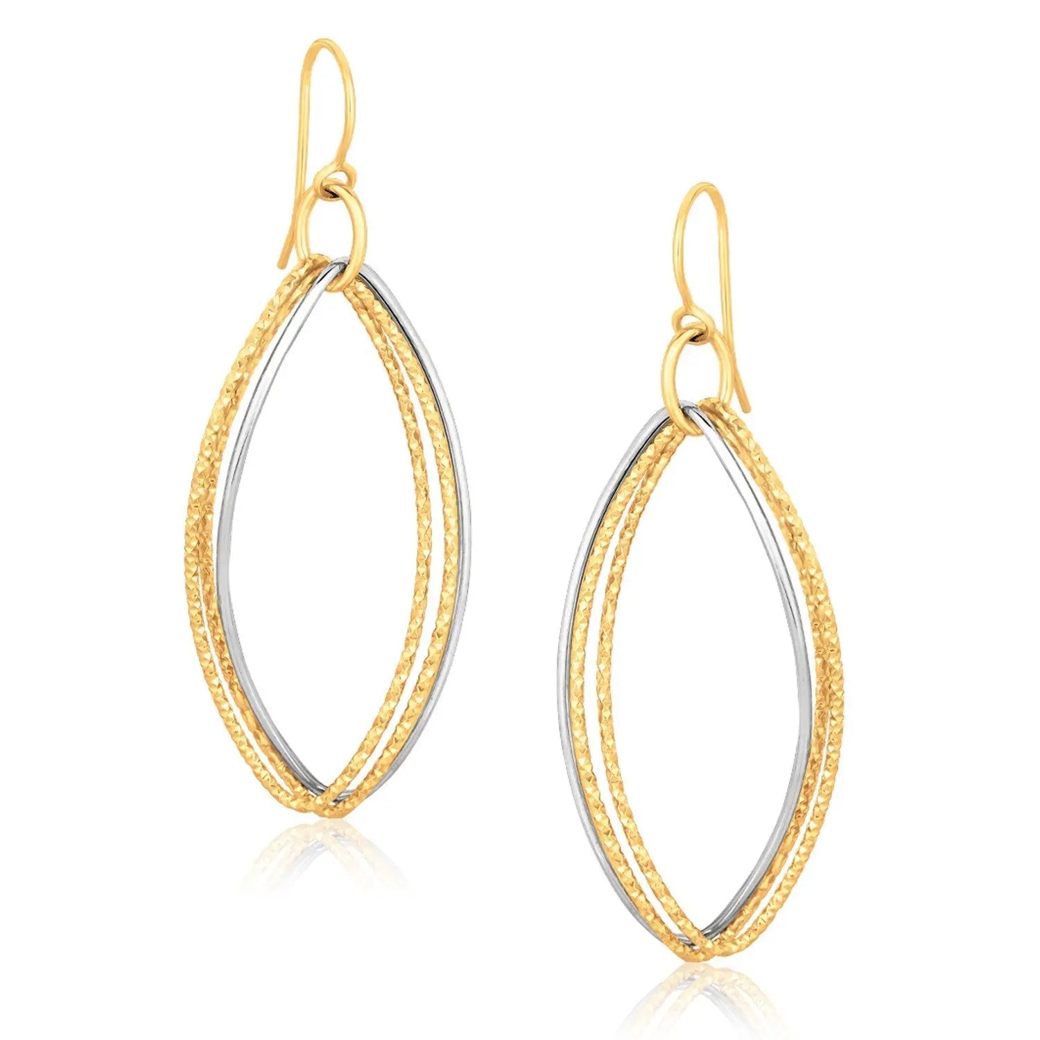 Triple Oval Drop Earrings in 14K Two-Tone Gold RCJ