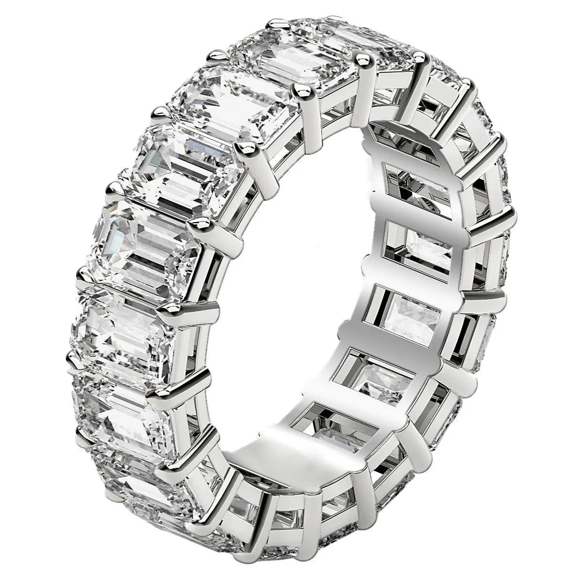 8 ct tw Emerald Cut Lab Grown Diamond Eternity Ring in 14k White Gold RCJ