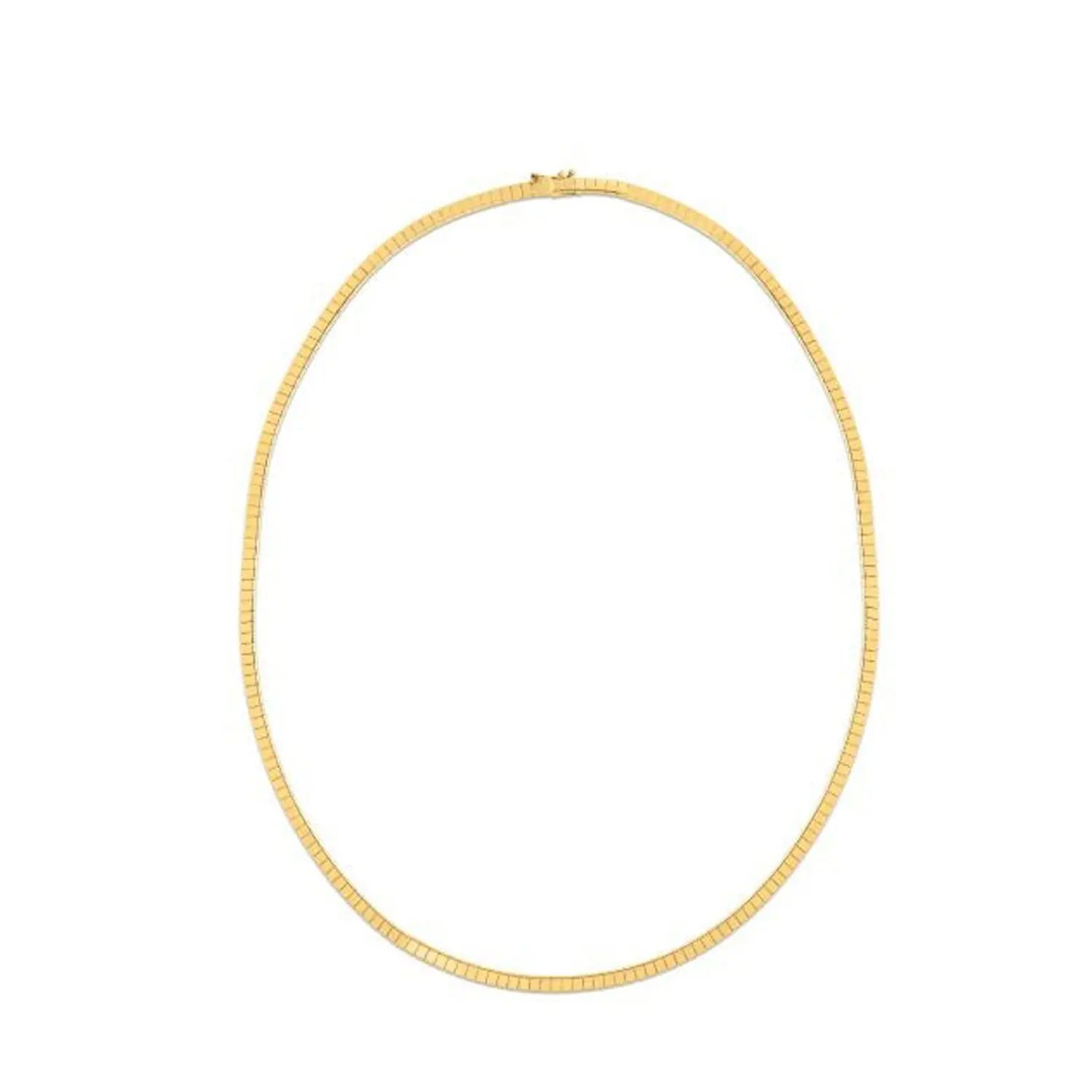 Brick Omega Chain Necklace in 14K Yellow Gold RCJ