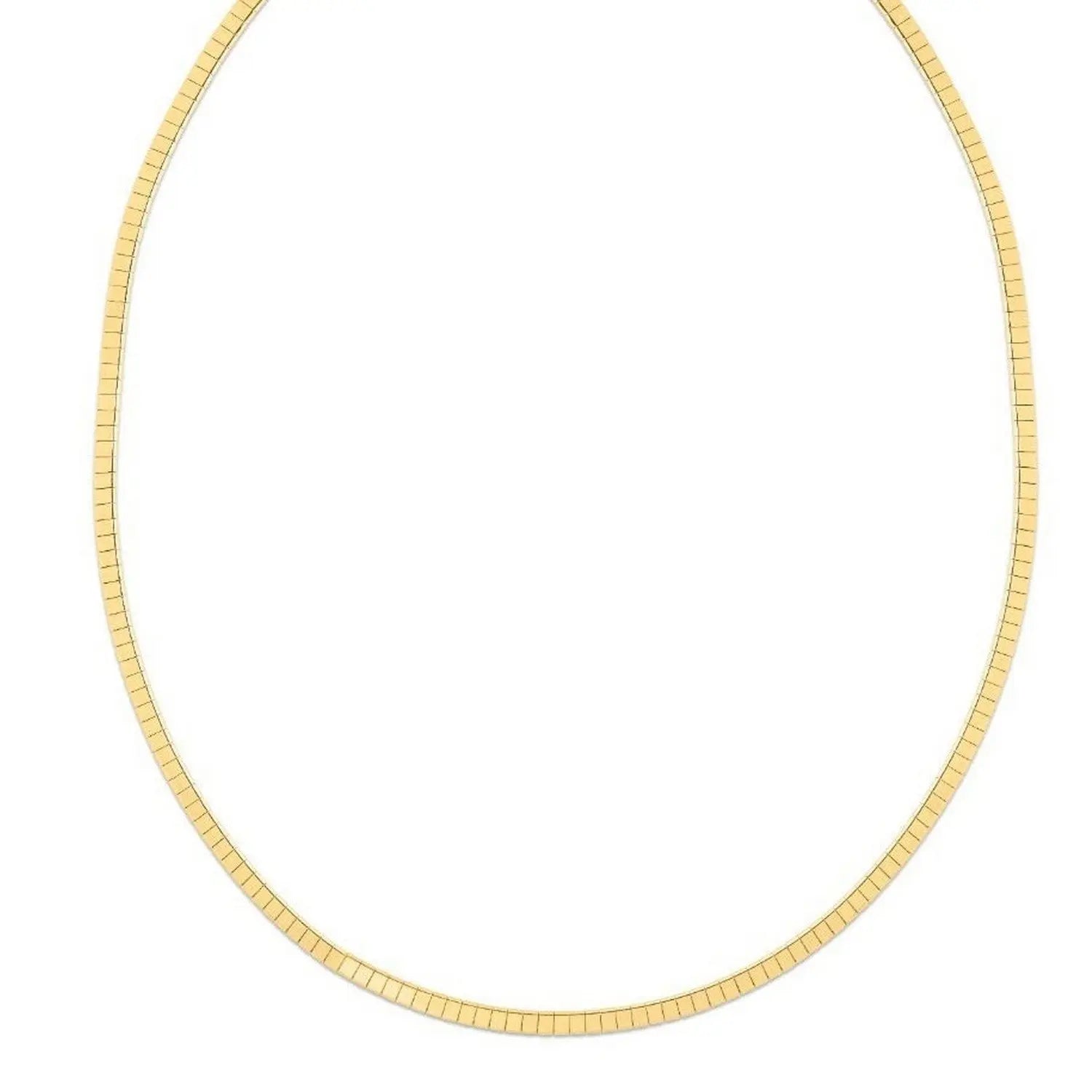 Brick Omega Chain Necklace in 14K Yellow Gold RCJ