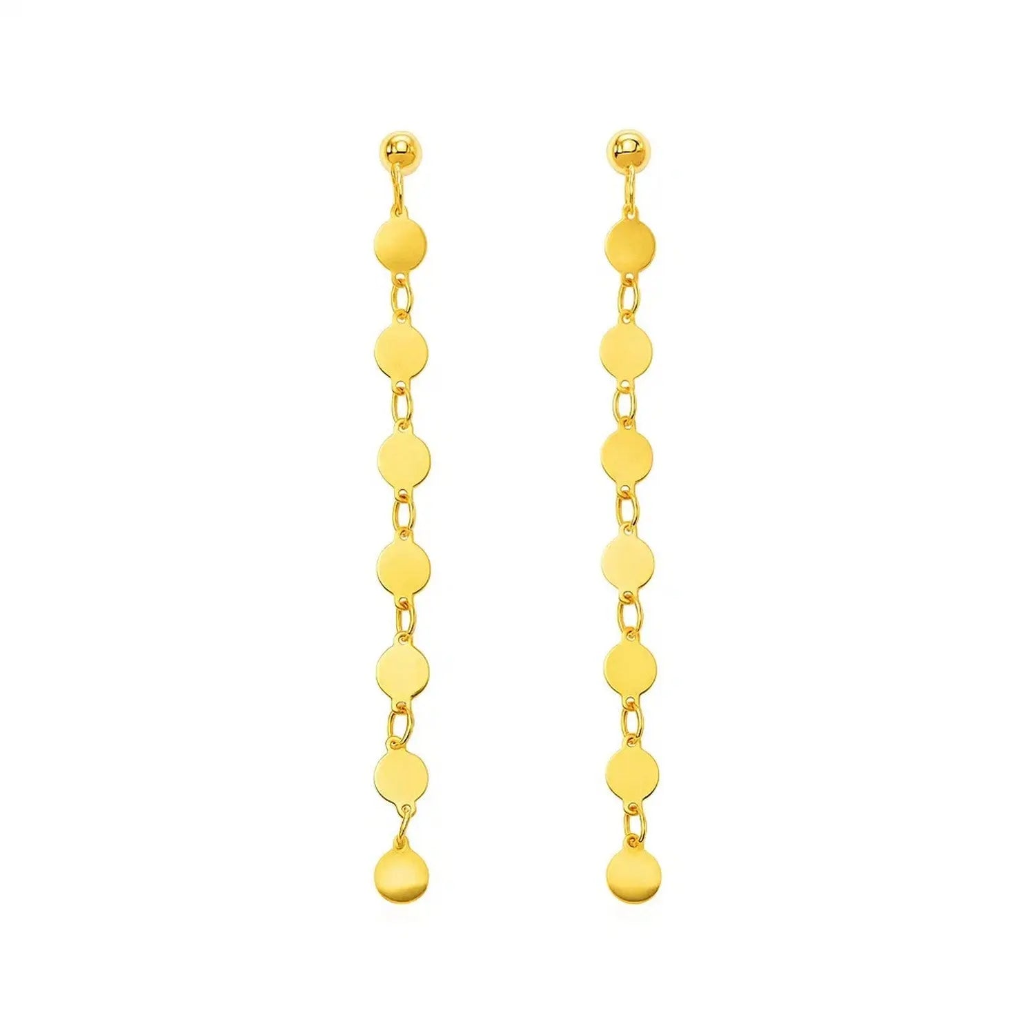 Circle Dangle Earrings in 14K Yellow Gold RCJ