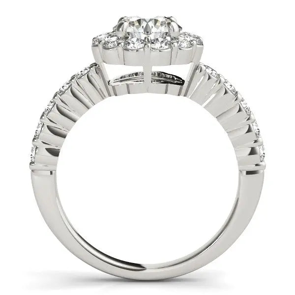 1 5/8 ct tw Diamond Floral Motif Engagement Ring in 14K White Gold RCJ