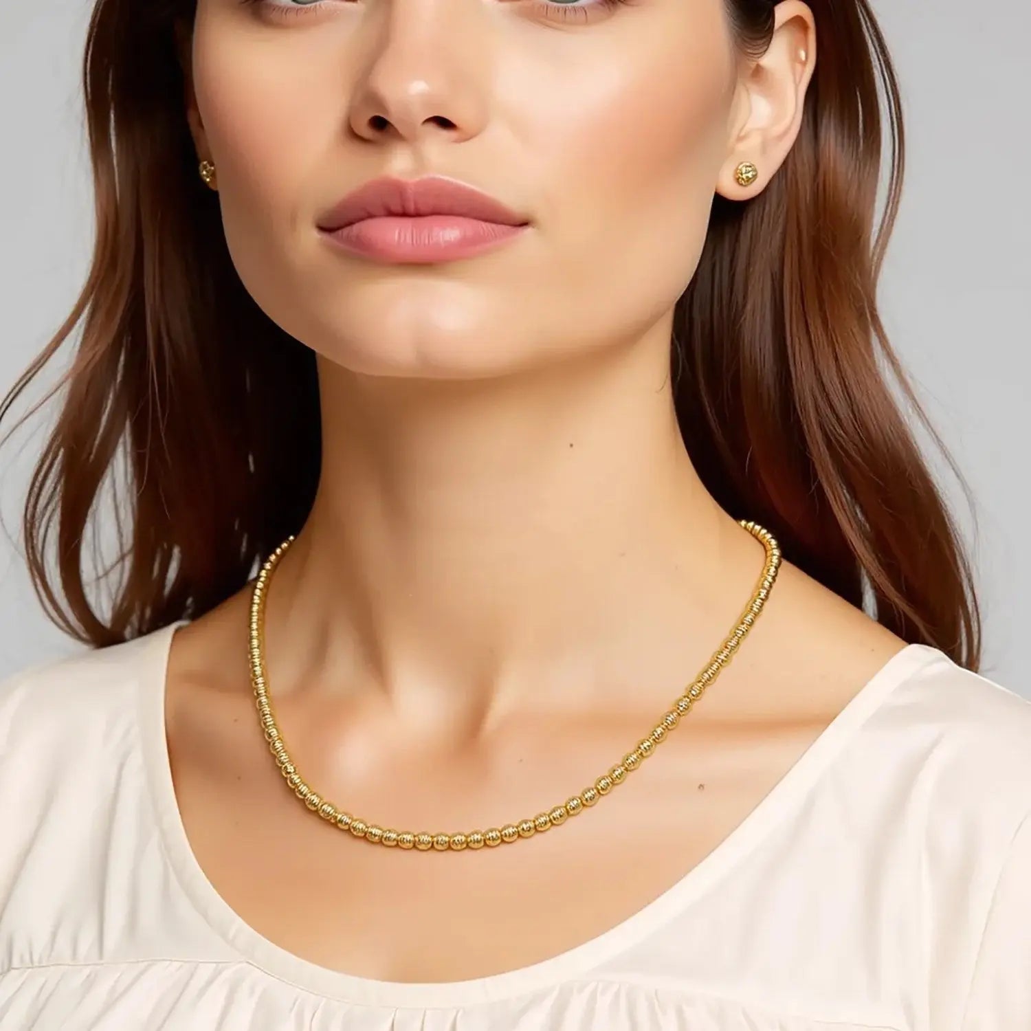 Graduated Bead Necklace in 14K Yellow Gold RCJ