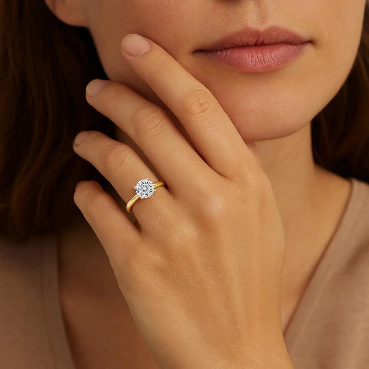 1 1/2 ct tw Round Diamond Solitaire Ring in 10K Yellow Gold RCJ