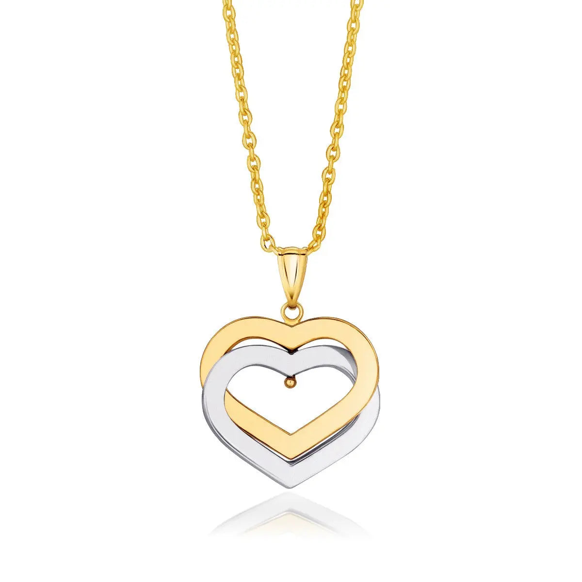 Intertwined Hearts Pendant in 14K Two-Tone Gold RCJ