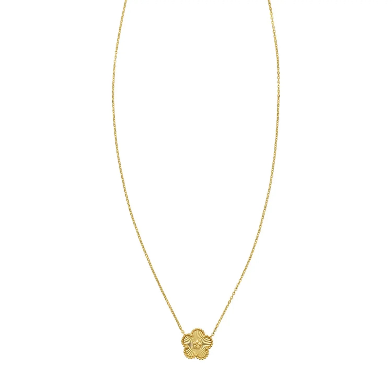 Flower Pendant Necklace in 14K Yellow Gold RCJ