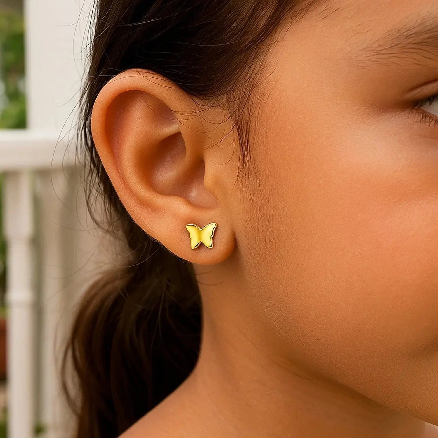 Butterfly Stud Earrings in 14K Yellow Gold RCJ