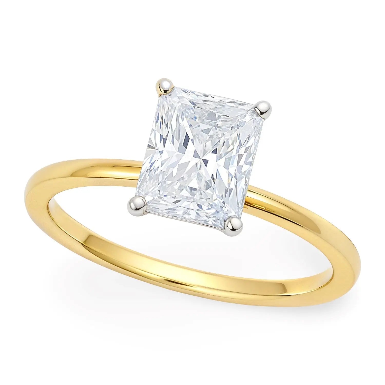 1 1/2 ct tw Radiant Cut Diamond Solitaire Ring in 10K Yellow Gold RCJ