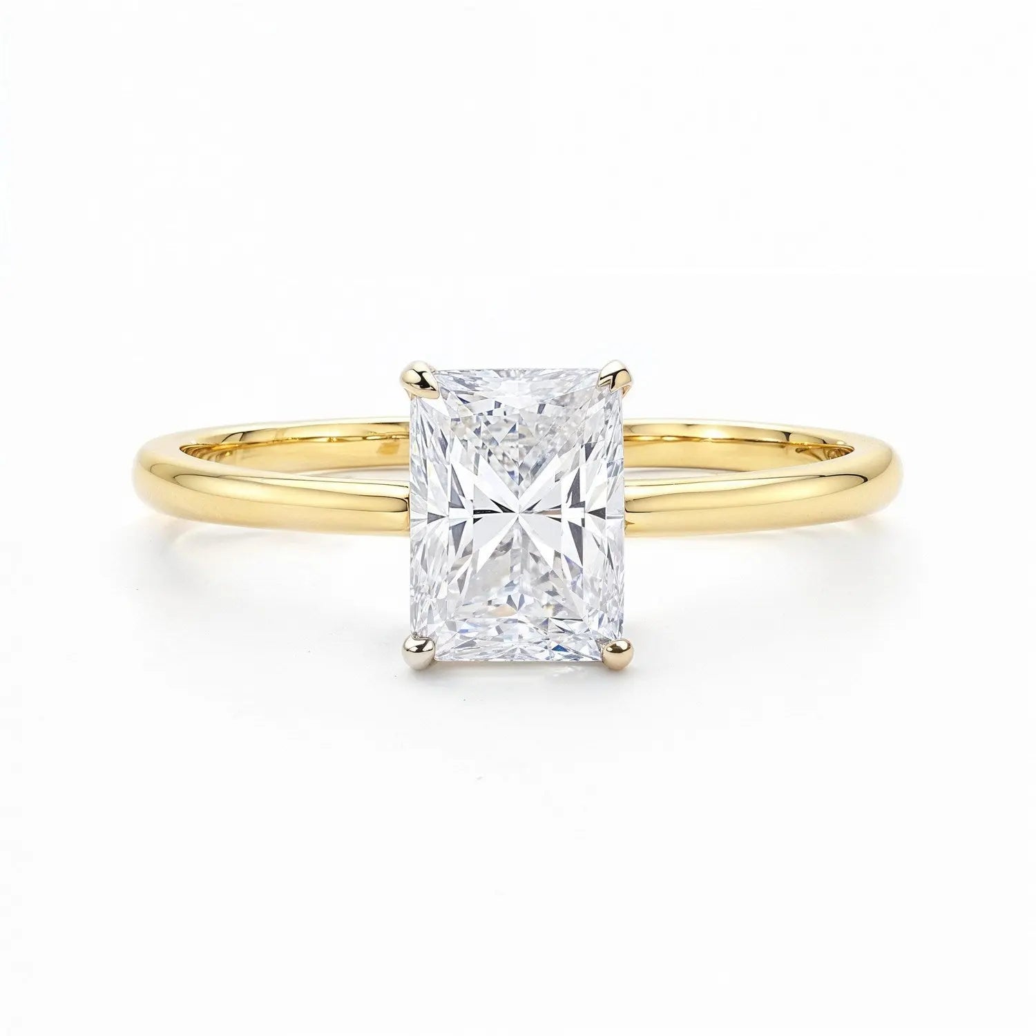 1 1/2 ct tw Radiant Cut Diamond Solitaire Ring in 10K Yellow Gold RCJ
