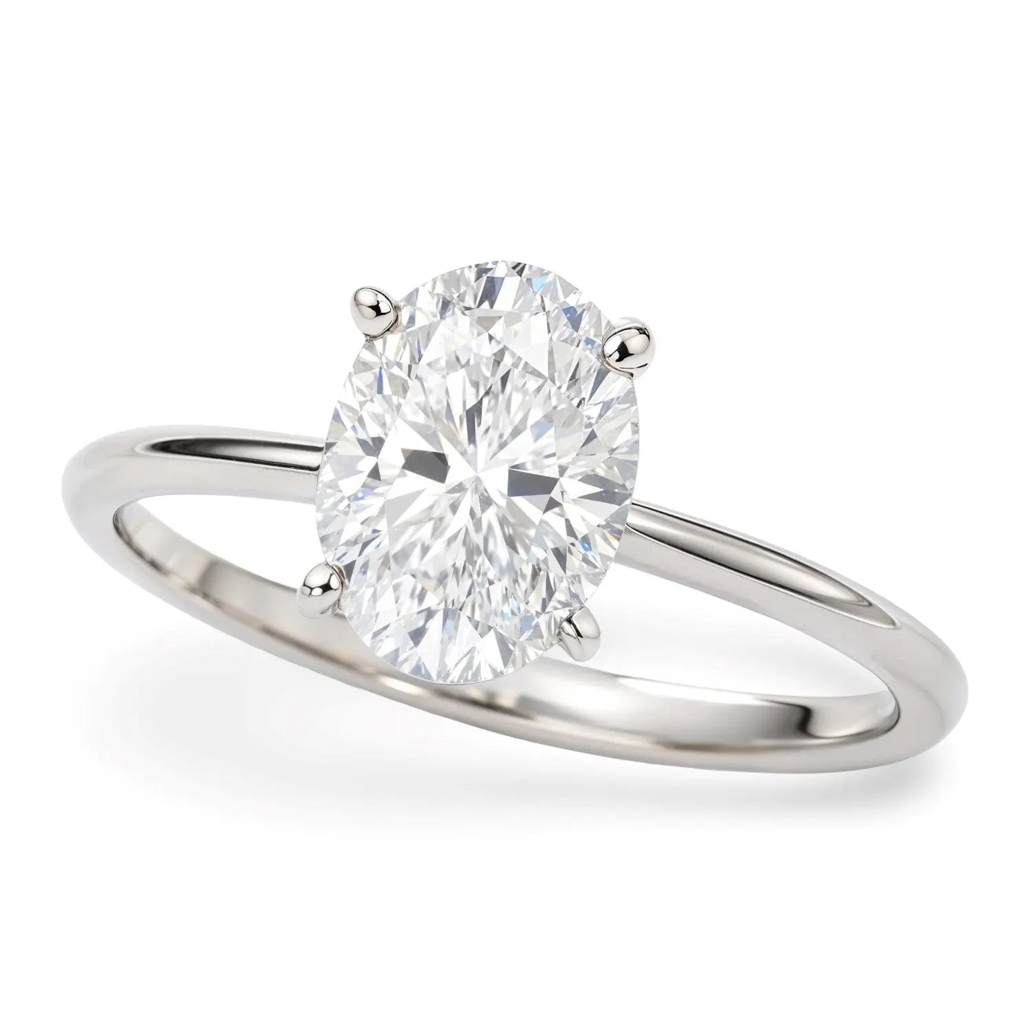 1 1/2 ct tw Oval Diamond Solitaire Ring in 10K White Gold RCJ