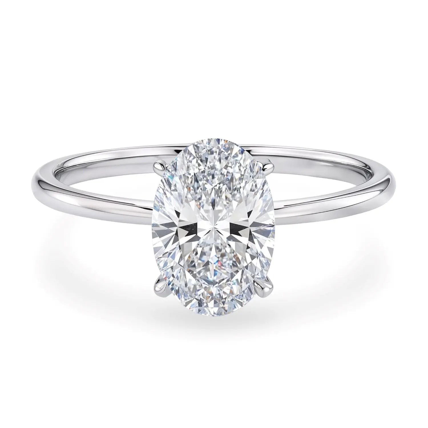 1 1/2 ct tw Oval Diamond Solitaire Ring in 10K White Gold RCJ
