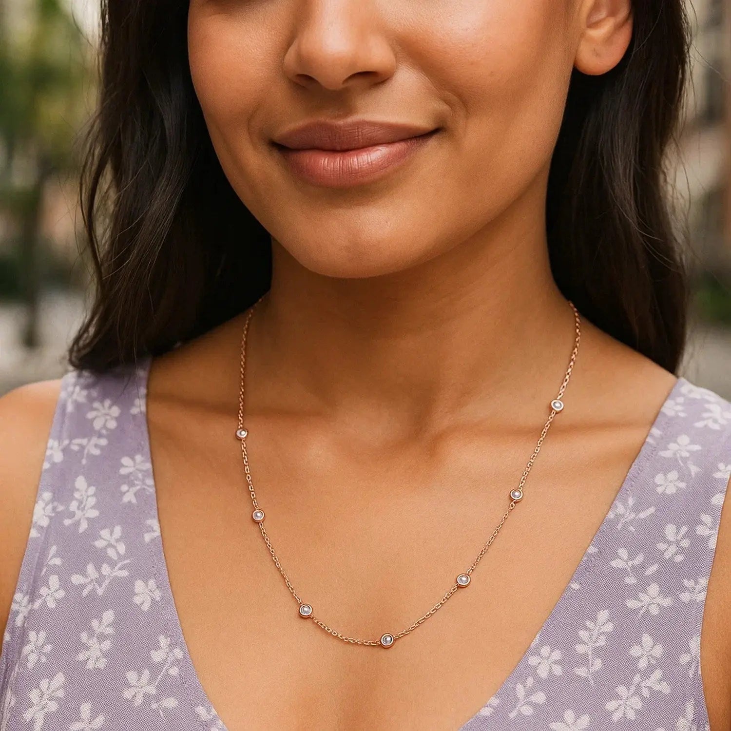 Diamonds by the Yard Necklace in 14K Rose Gold RCJ