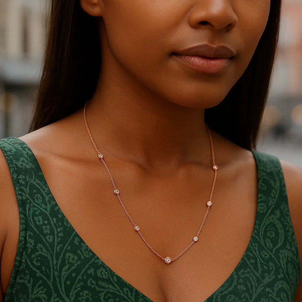 Diamonds by the Yard Necklace in 14K Rose Gold RCJ