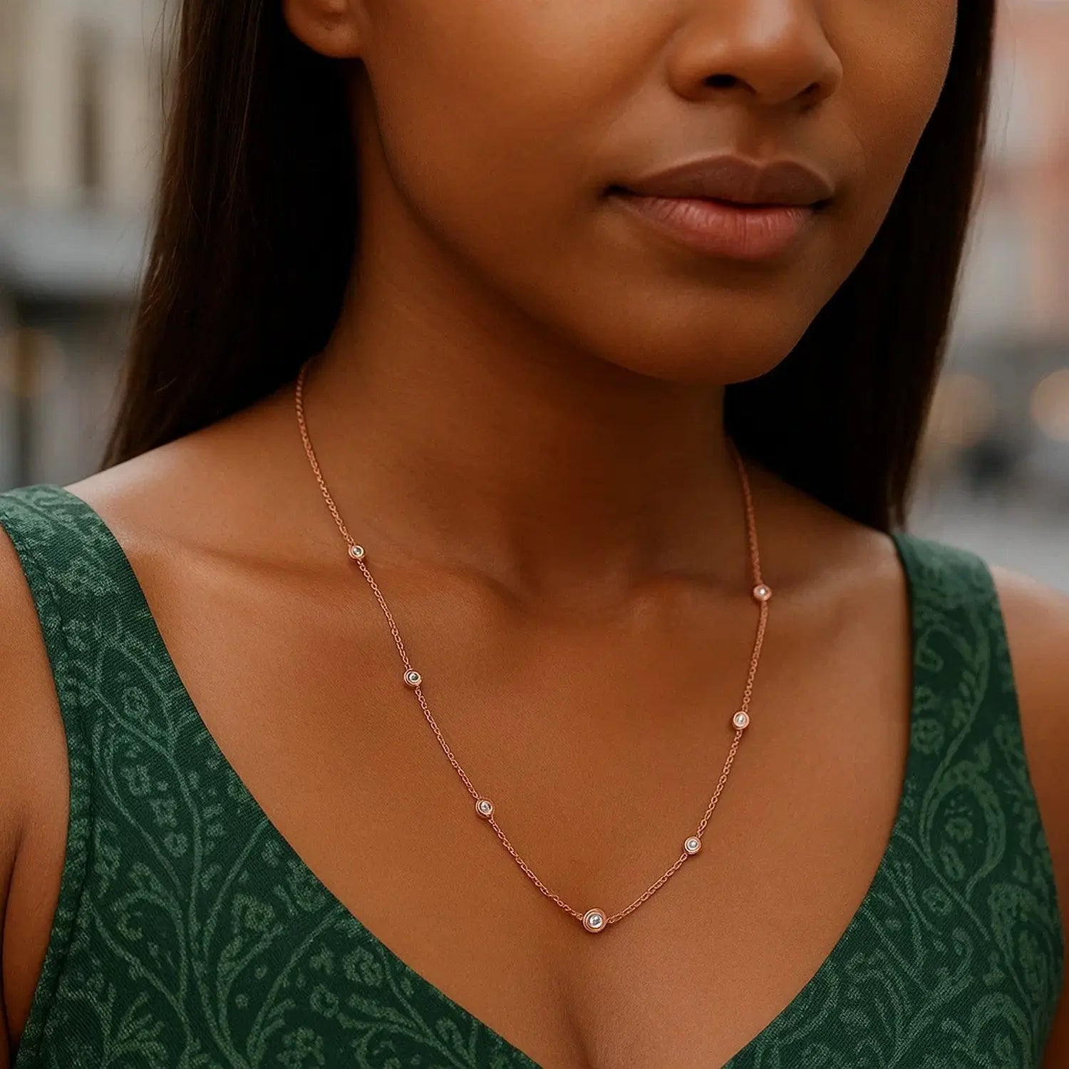Diamonds by the Yard Necklace in 14K Rose Gold RCJ