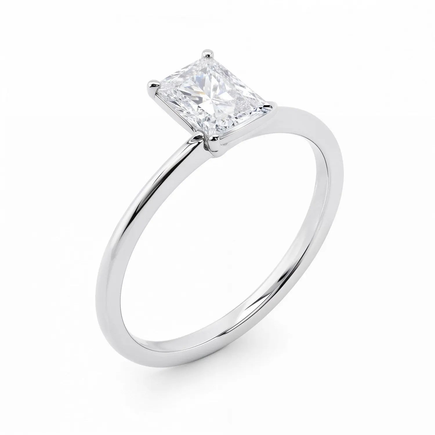 1 1/2 ct tw Radiant Cut Diamond Solitaire Ring in 14K White Gold RCJ