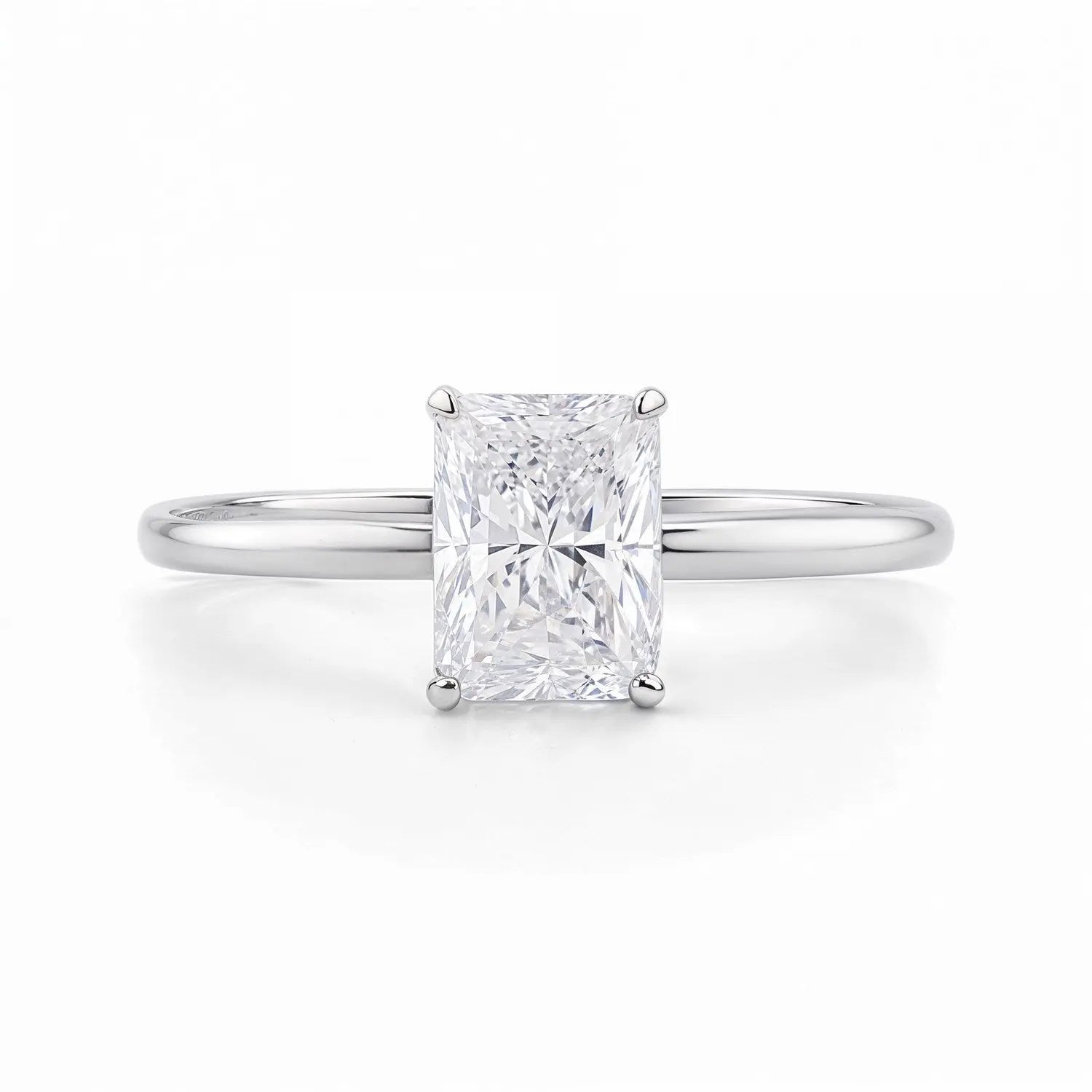 1 1/2 ct tw Radiant Cut Diamond Solitaire Ring in 14K White Gold RCJ