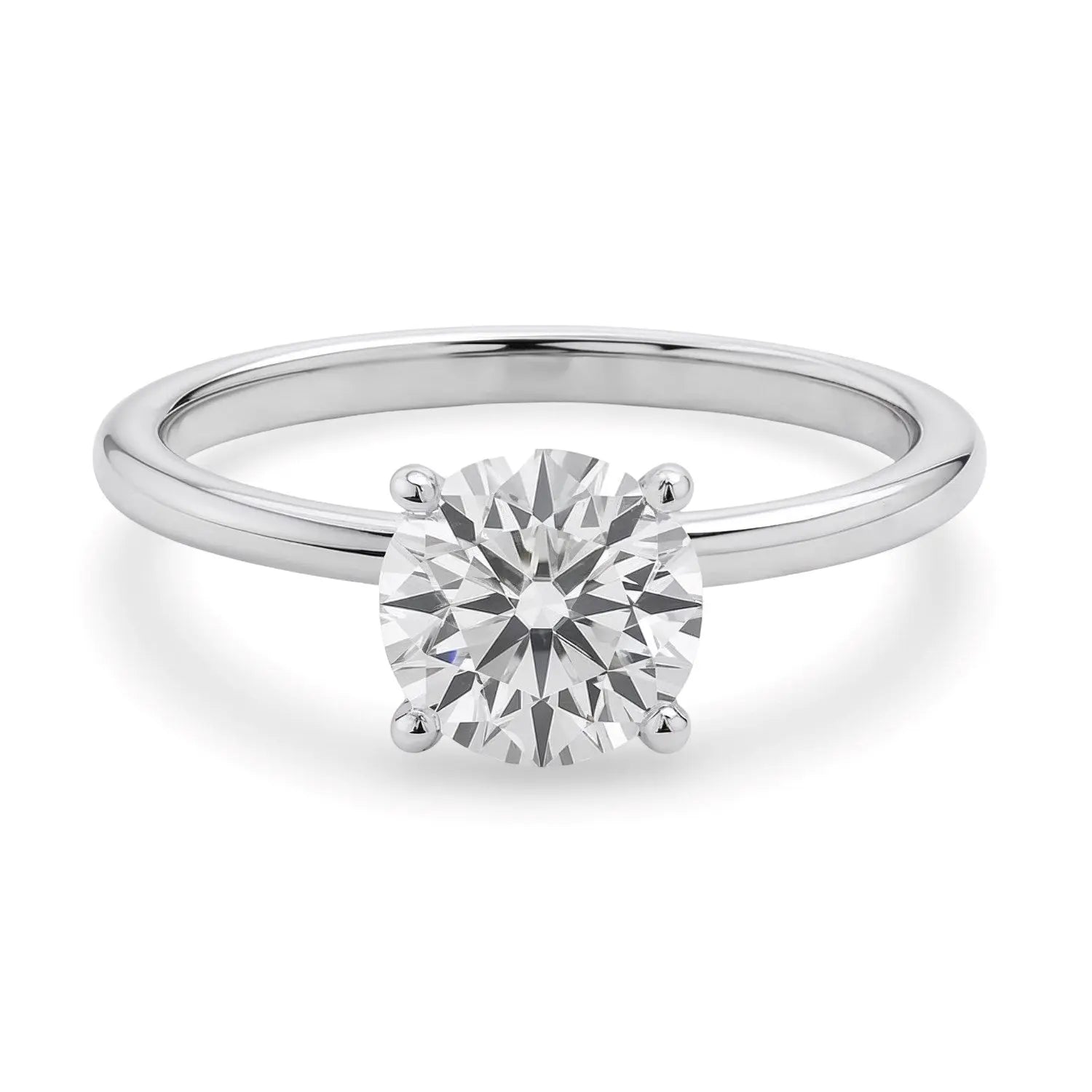 1 1/2 ct tw Round Diamond Solitaire Ring in 14K White Gold RCJ