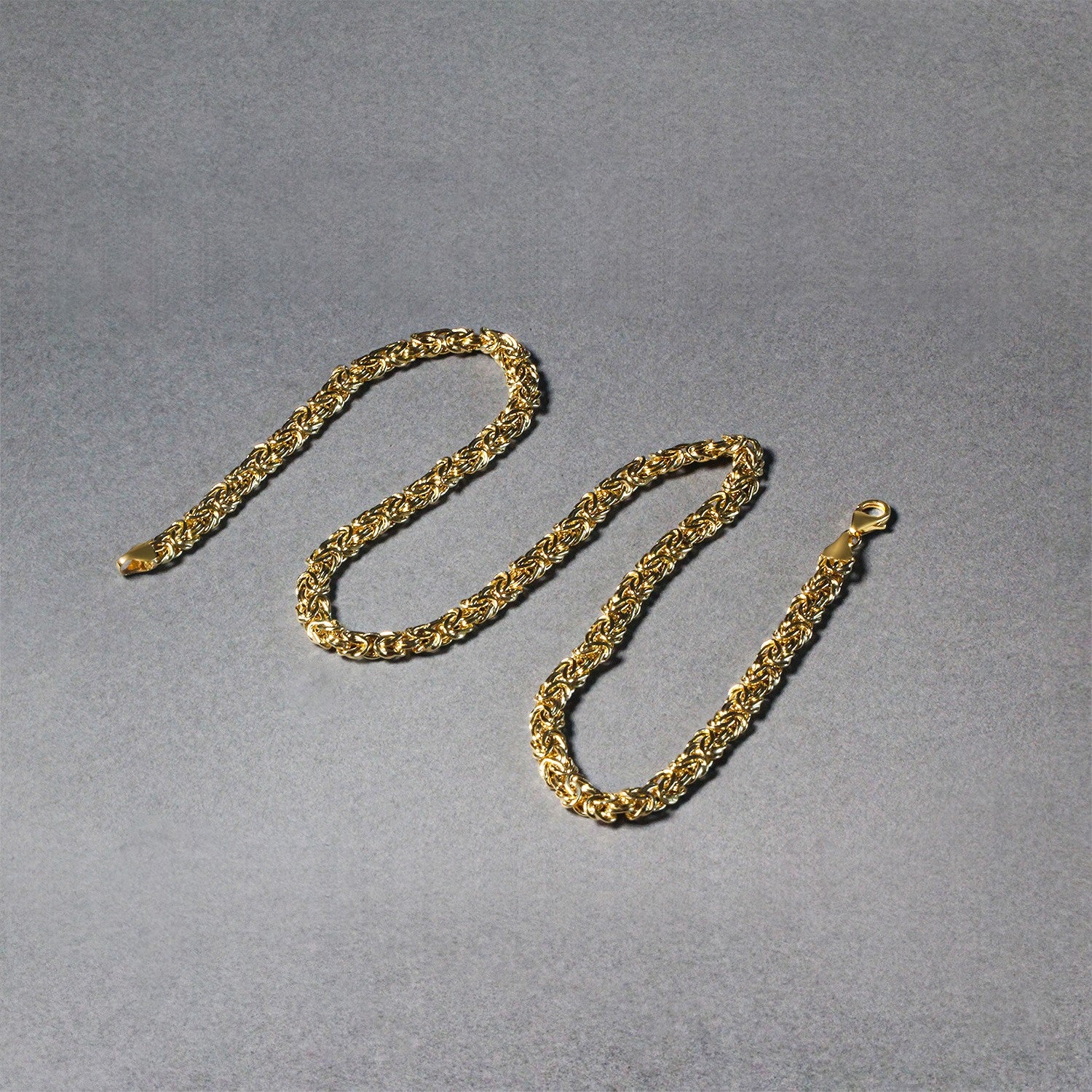 14k Yellow Gold Fancy Byzantine Chain Necklace Necklaces RCJ