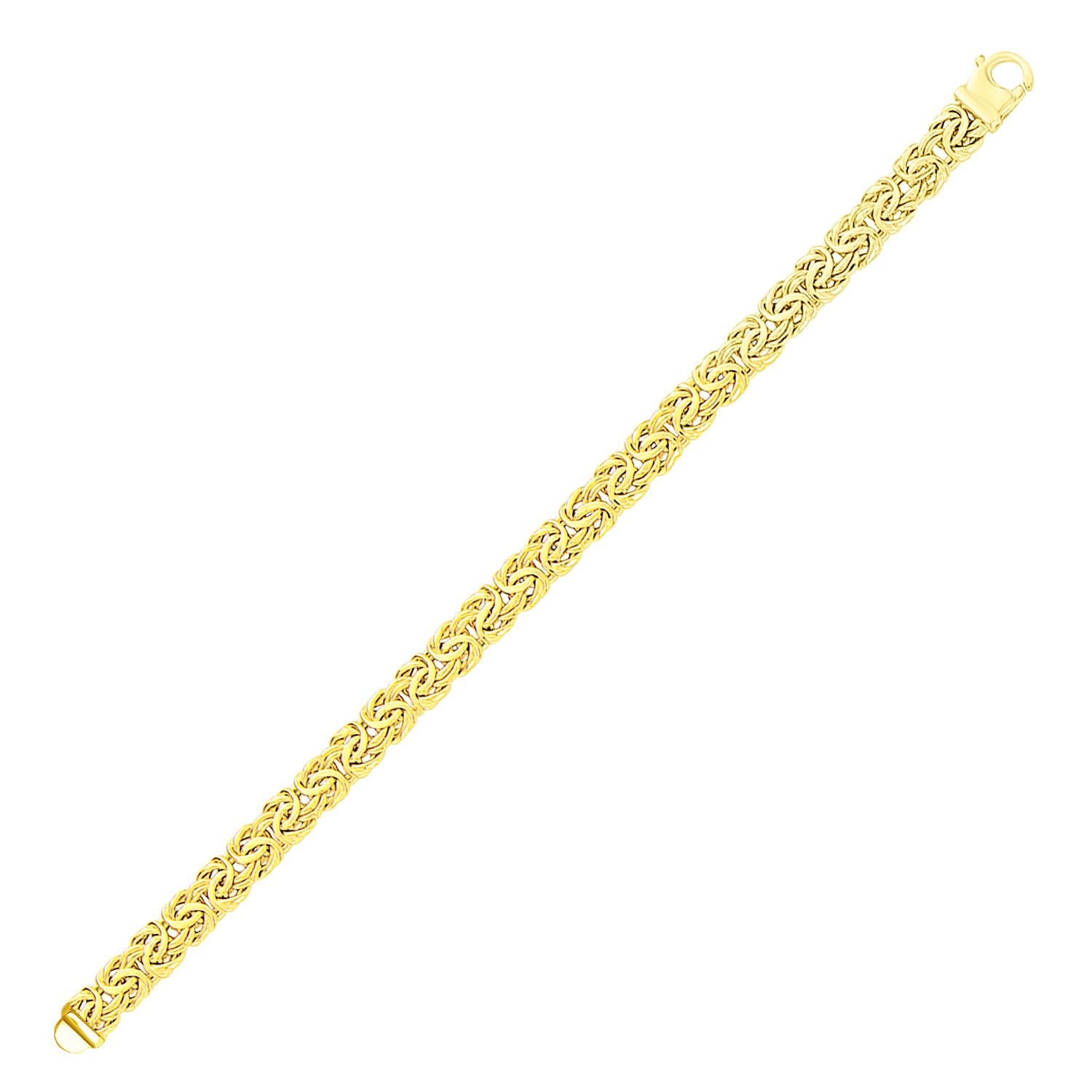 14k Yellow Gold Byzantine Style Chain Bracelet (7.20 mm) Bracelets RCJ