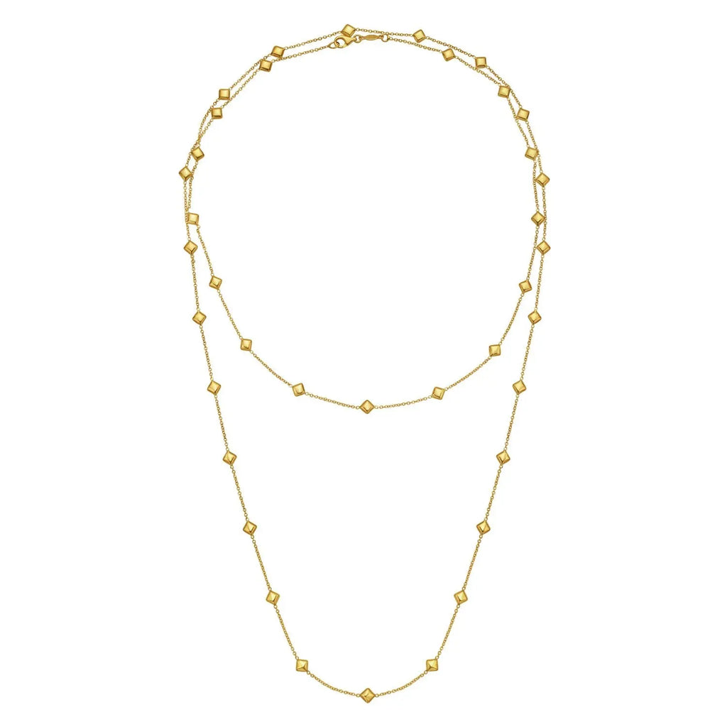 Pyramid Station Layered Necklace in 14K Yellow Gold RCJ
