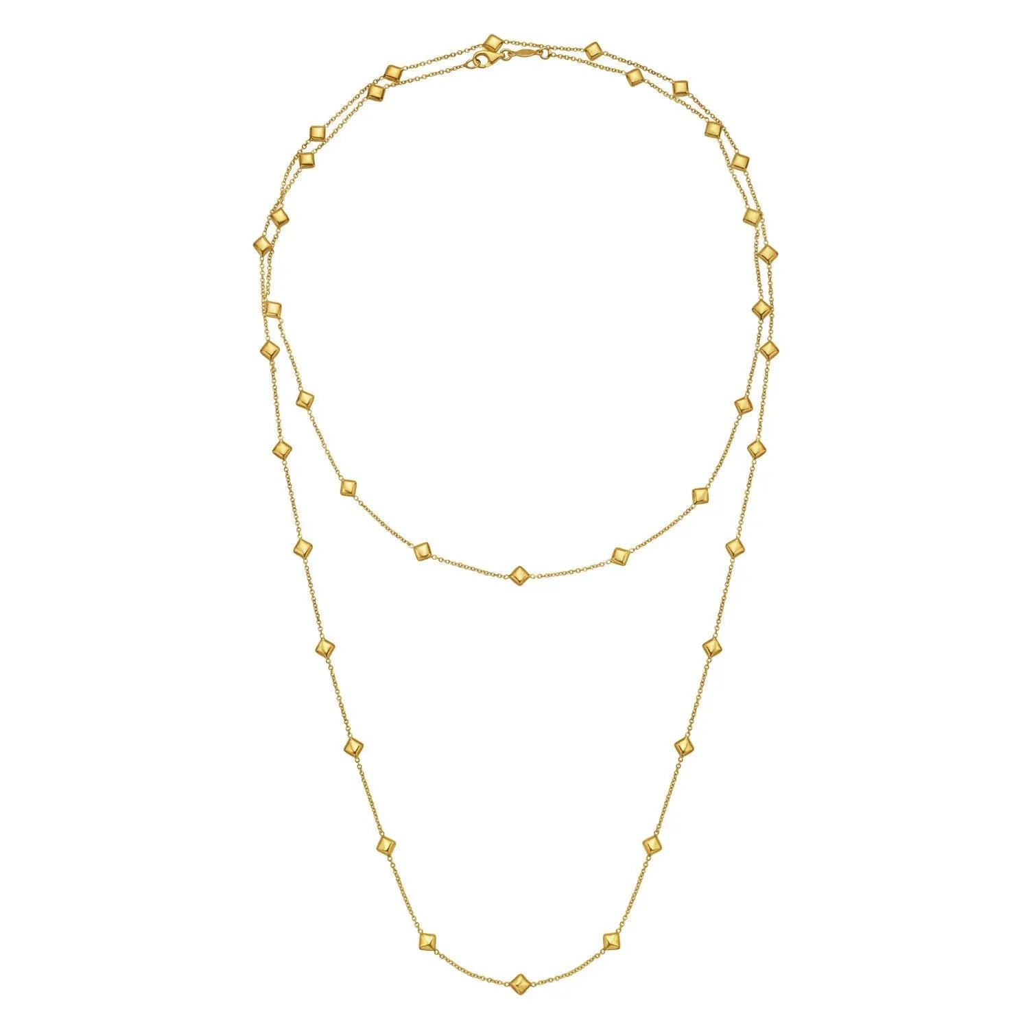 Pyramid Station Layered Necklace in 14K Yellow Gold RCJ