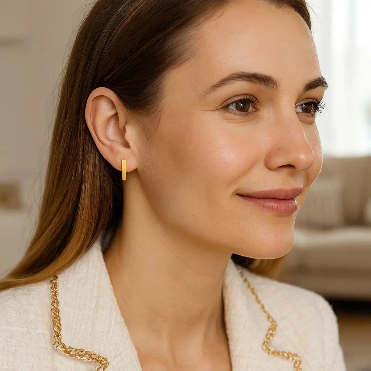 Bar Post Earrings in 14k Yellow Gold RCJ