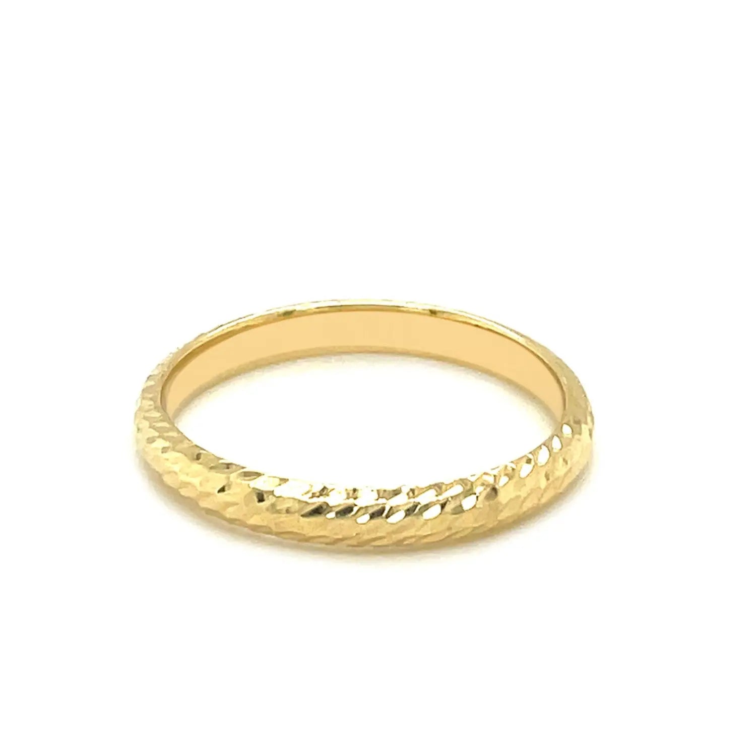 Textured Wedding Band 2.5mm in 14K Yellow Gold RCJ