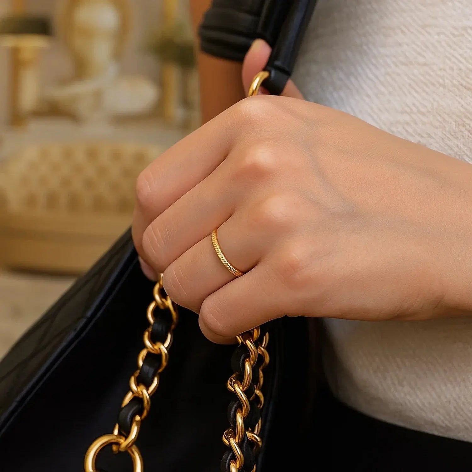 Textured Wedding Band 2.5mm in 14K Yellow Gold RCJ