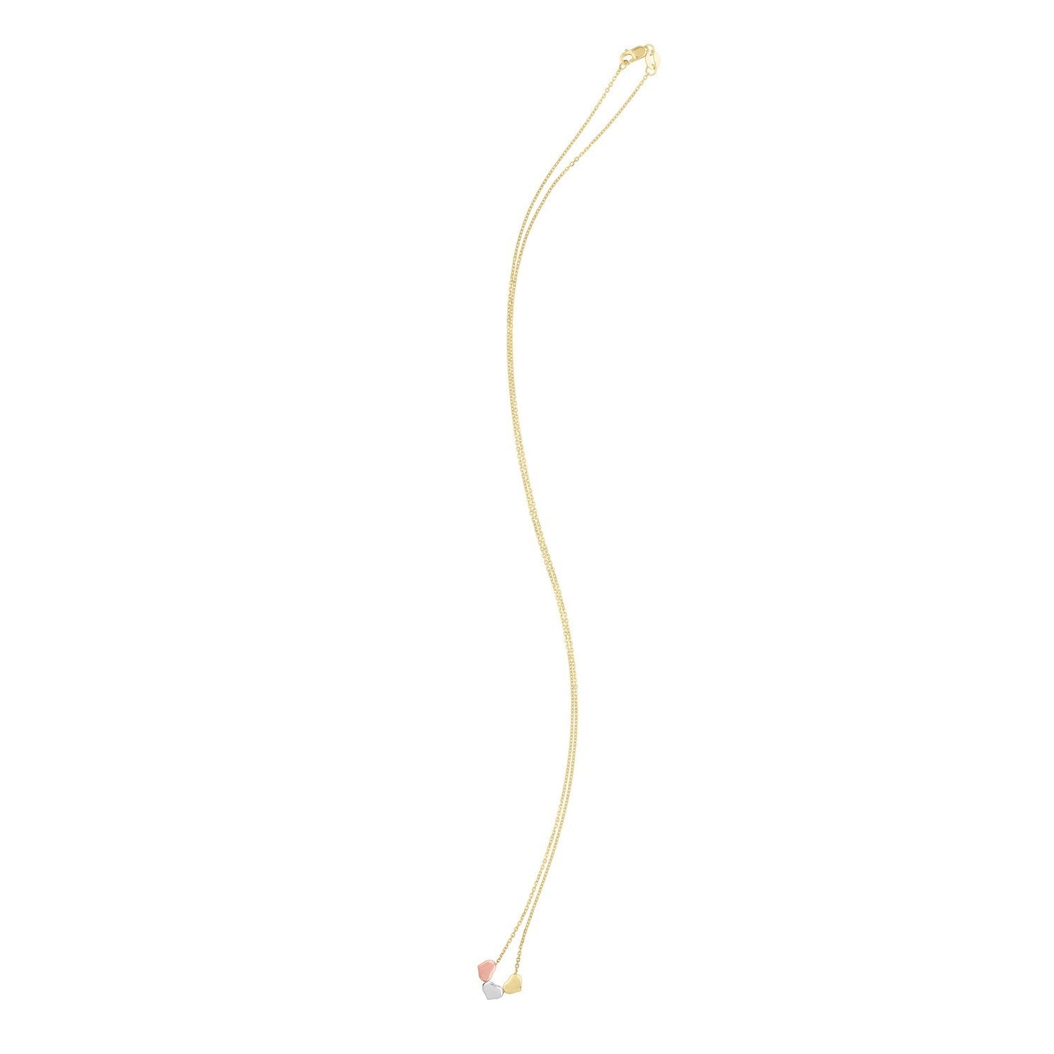 14K Tri Color Gold Triple Heart Necklace Necklaces RCJ