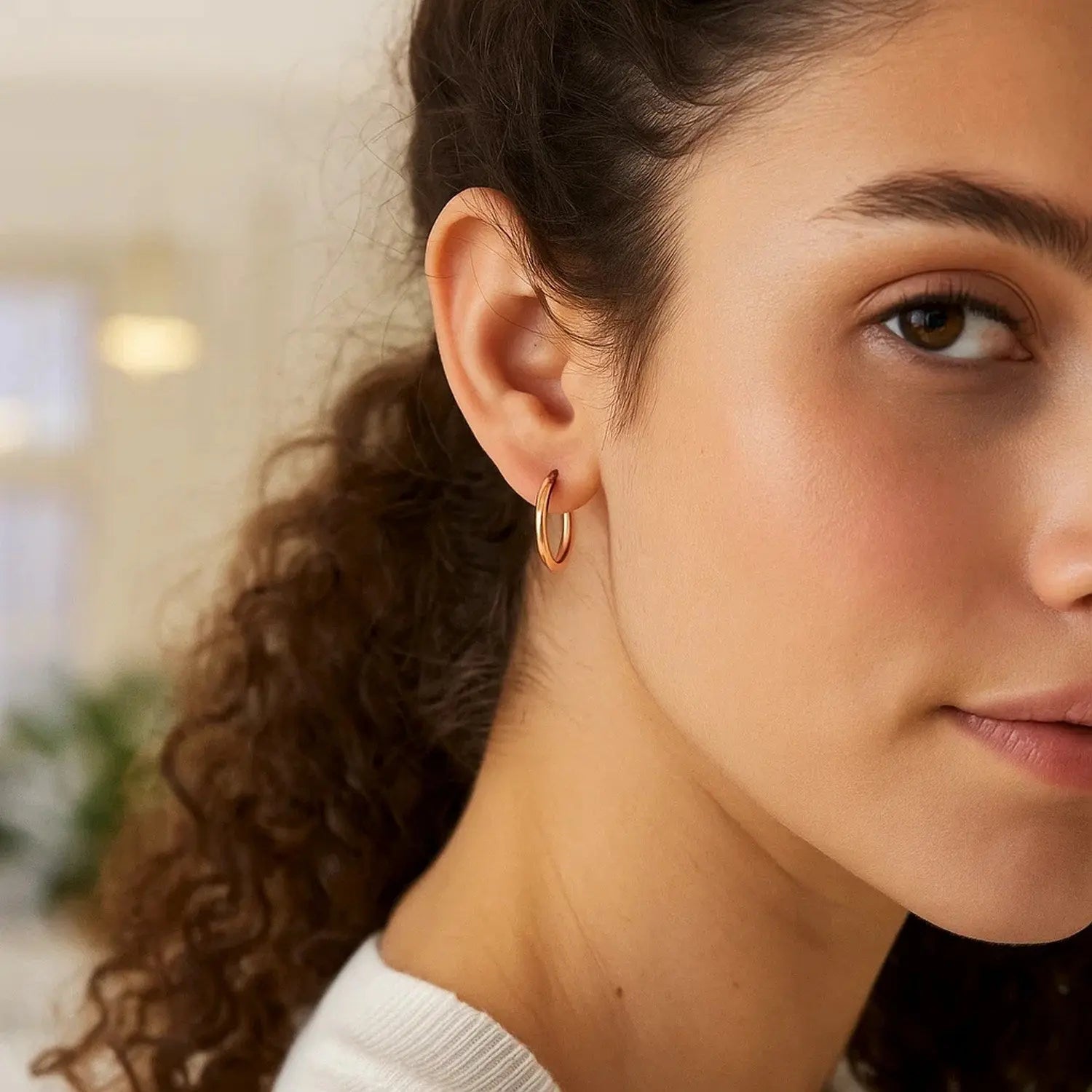 Classic Hoop Earrings in 14K Rose Gold 20mm RCJ