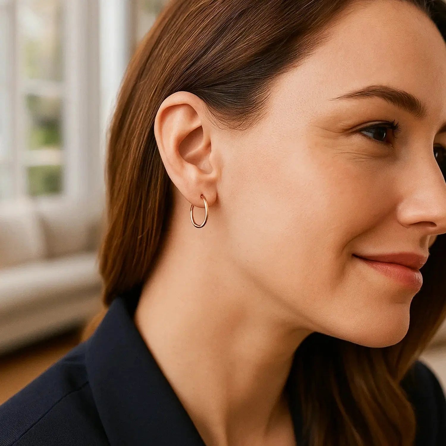 Classic Hoop Earrings in 14K Rose Gold 20mm RCJ