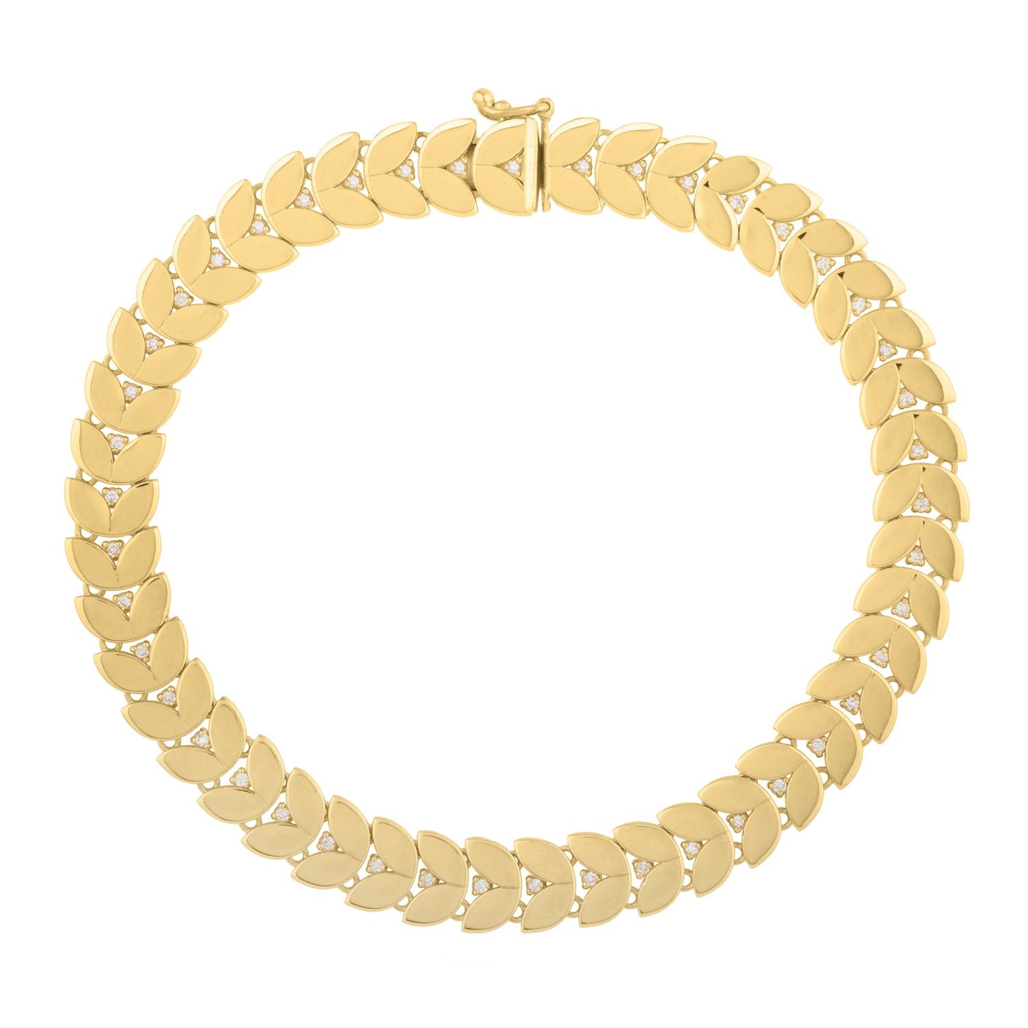 Gold Laurel Leaf Bracelet in 14K Yellow Gold (7.40 mm) Bracelets RCJ