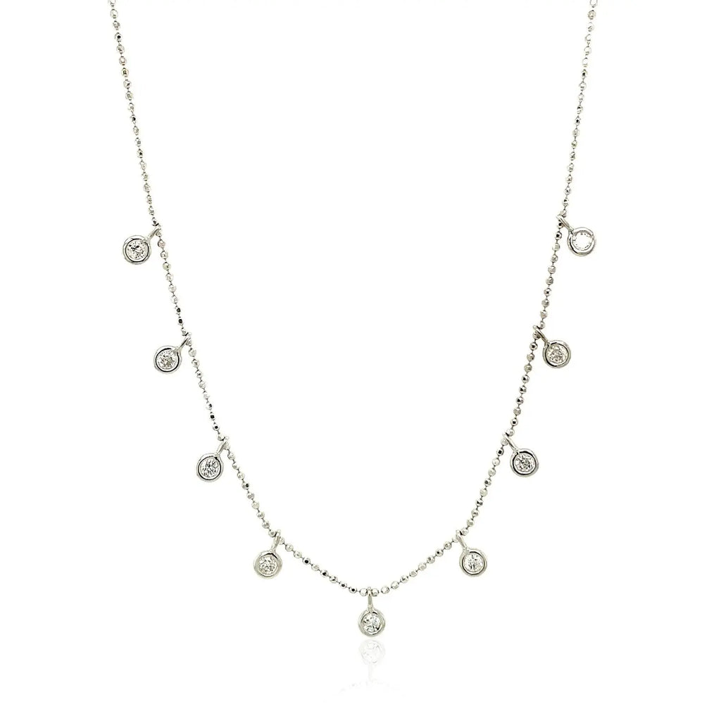 Diamond Charm Necklace in 14K White Gold RCJ