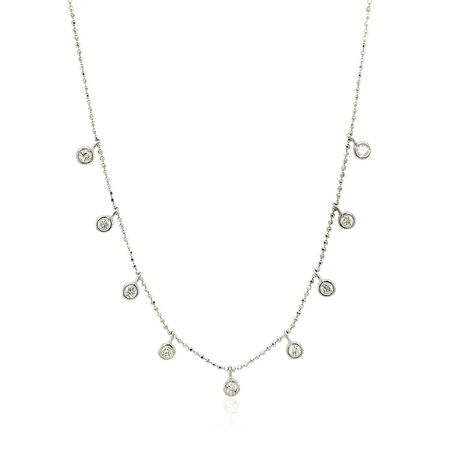 Diamond Charm Necklace in 14K White Gold RCJ