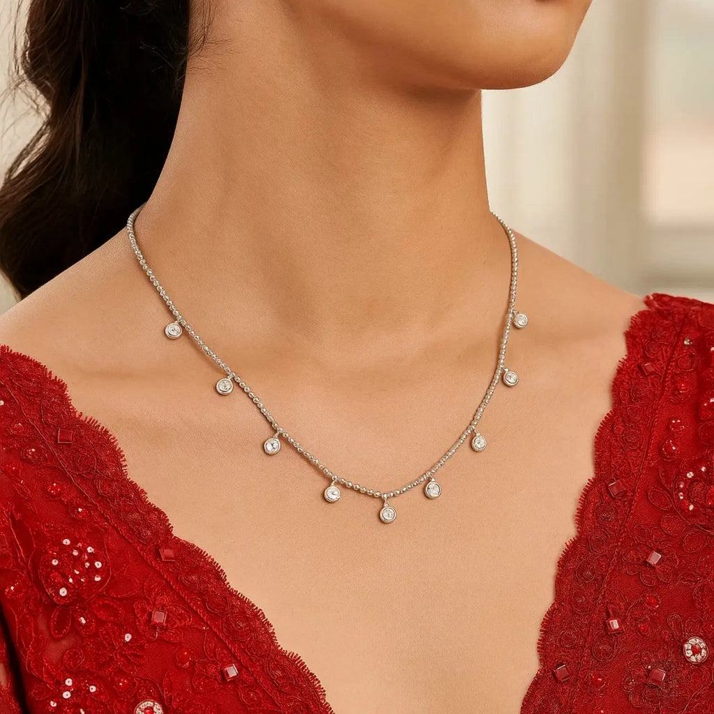 Diamond Charm Necklace in 14K White Gold RCJ