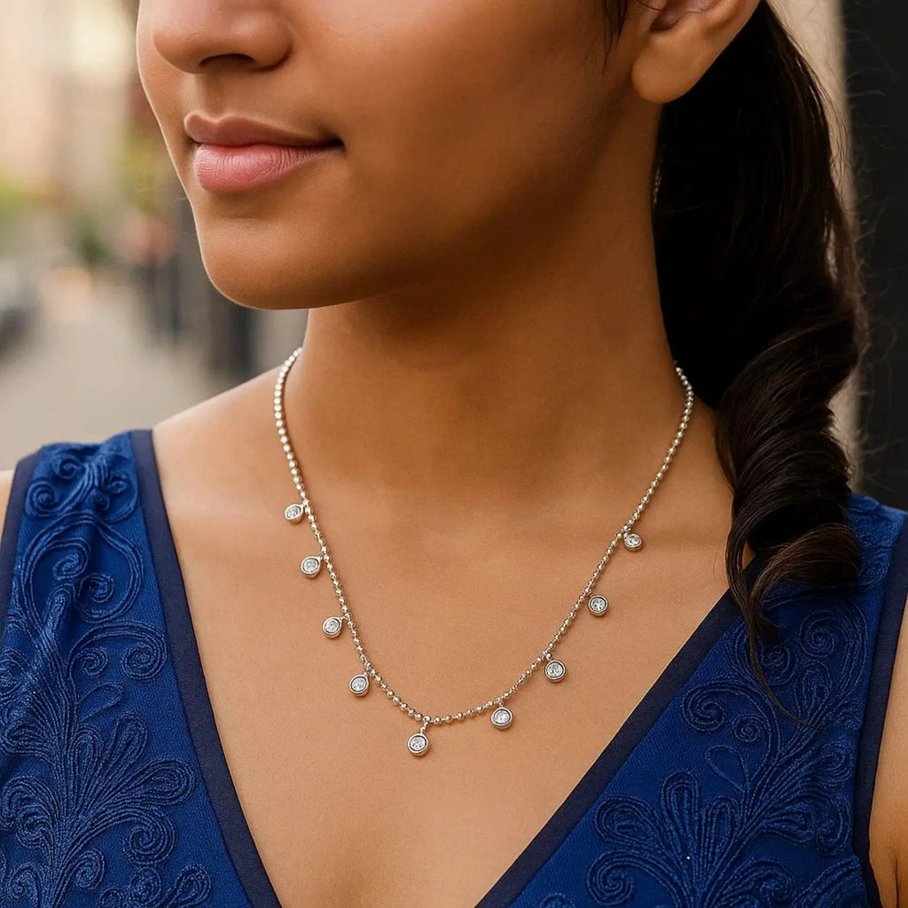 Diamond Charm Necklace in 14K White Gold RCJ